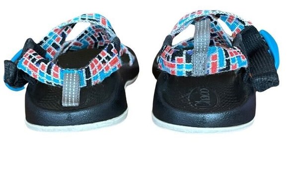 Chaco Girl orUnisex Z/1 Ecotread Sports Water Sandal Wide Strap SZ 4 Blue Orange - Picture 3 of 10